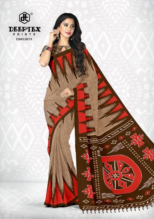 Deeptex Ikkat Special 5 Cotton Printed Regular Wear Fancy Saree Collection